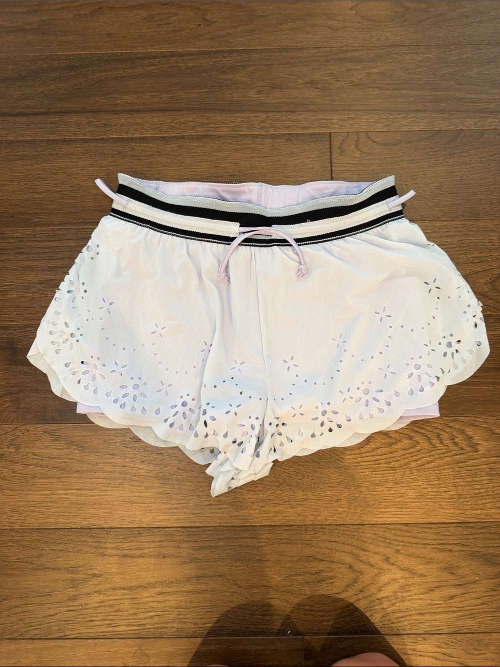 Free People Movement Eyelet Layered Running Shorts Lavender - Medium - C30-090
